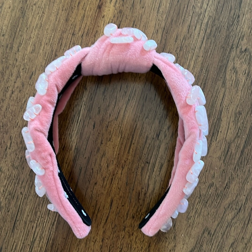 LeLe Sadoughi Healing Stone Headband OS Rose Quartz